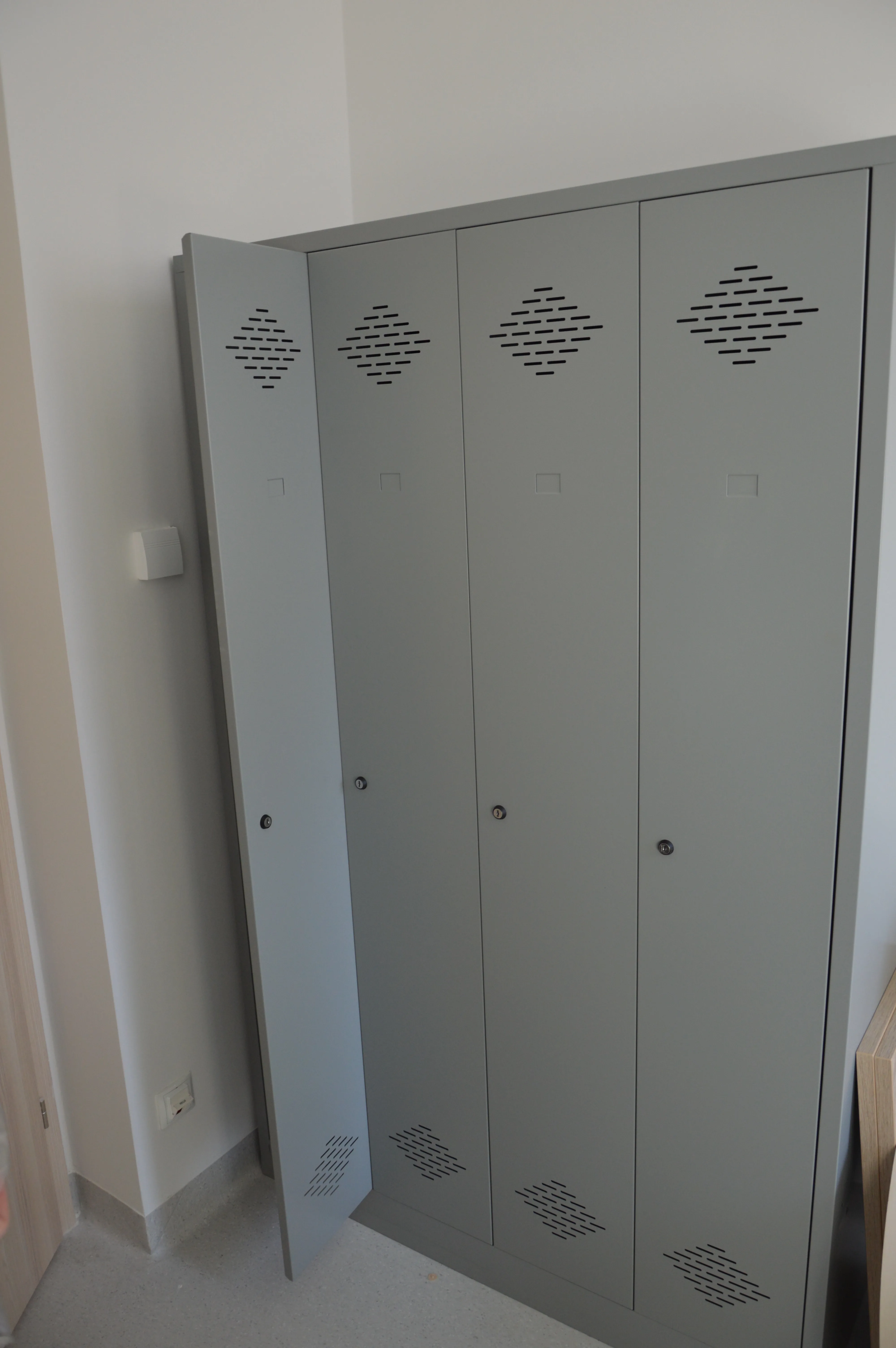 Metal clothing lockers for staff facilities